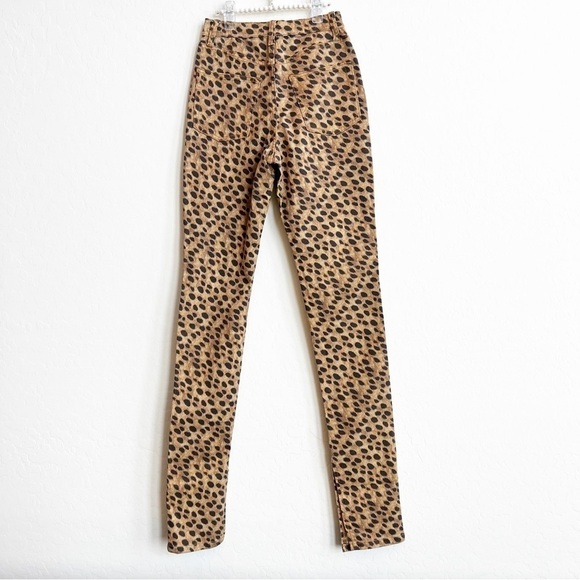 WeWoreWhat Women's Stiletto Split Hem Leopard Print Skinny Jeans High Rise 25 - Picture 5 of 6